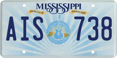 MS license plate AIS738