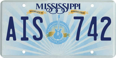 MS license plate AIS742