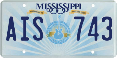 MS license plate AIS743