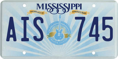 MS license plate AIS745