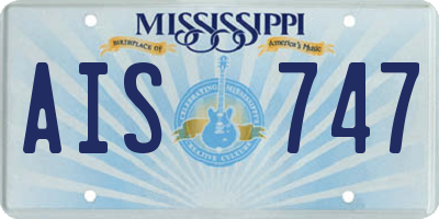 MS license plate AIS747