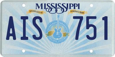 MS license plate AIS751