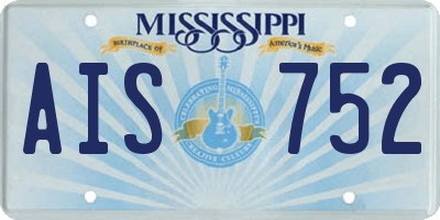 MS license plate AIS752