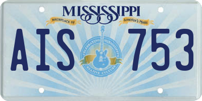 MS license plate AIS753