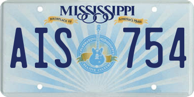 MS license plate AIS754