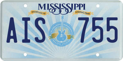 MS license plate AIS755