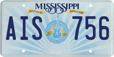 MS license plate AIS756