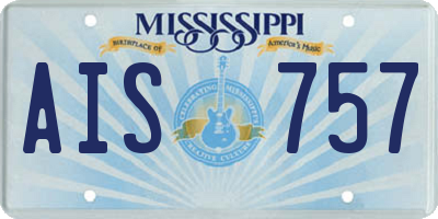 MS license plate AIS757