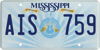 MS license plate AIS759