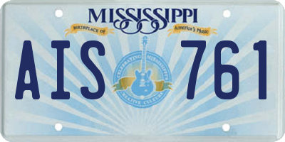 MS license plate AIS761