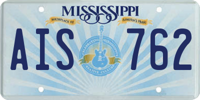 MS license plate AIS762