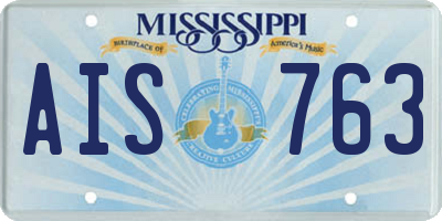 MS license plate AIS763