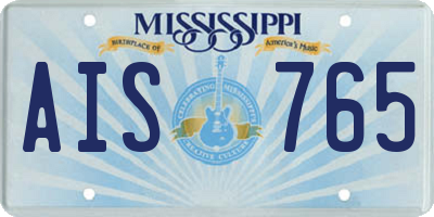 MS license plate AIS765
