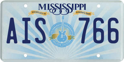 MS license plate AIS766