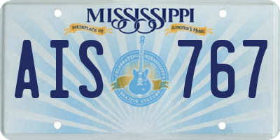 MS license plate AIS767