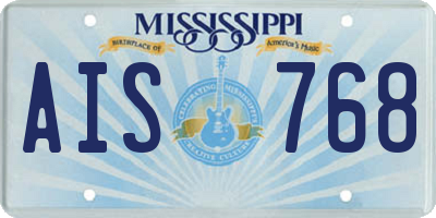 MS license plate AIS768