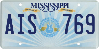 MS license plate AIS769