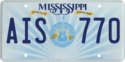 MS license plate AIS770