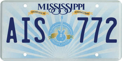 MS license plate AIS772