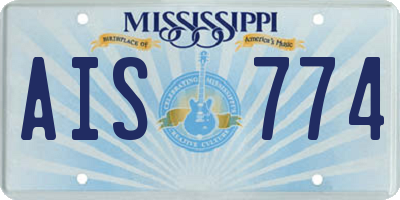 MS license plate AIS774