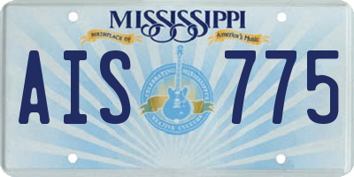 MS license plate AIS775