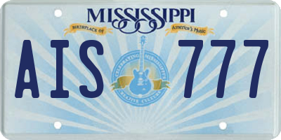 MS license plate AIS777