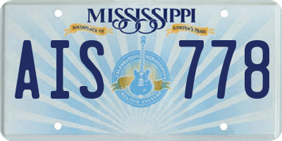 MS license plate AIS778