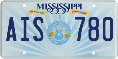 MS license plate AIS780