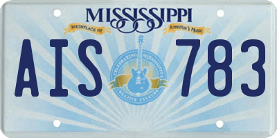 MS license plate AIS783