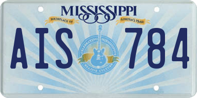 MS license plate AIS784