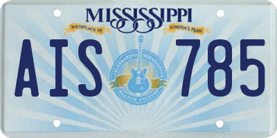 MS license plate AIS785