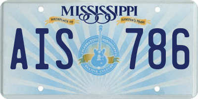 MS license plate AIS786