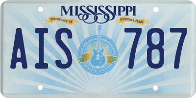 MS license plate AIS787