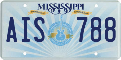 MS license plate AIS788