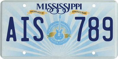 MS license plate AIS789
