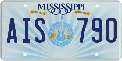 MS license plate AIS790