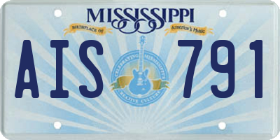 MS license plate AIS791