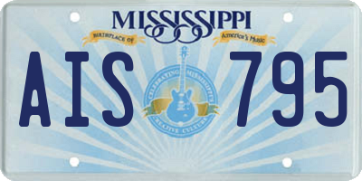MS license plate AIS795
