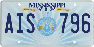 MS license plate AIS796