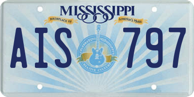 MS license plate AIS797