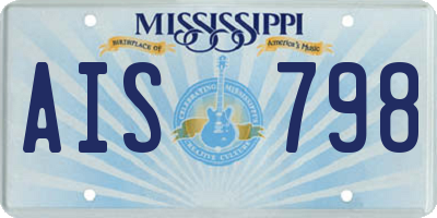 MS license plate AIS798