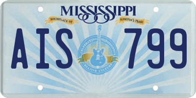 MS license plate AIS799