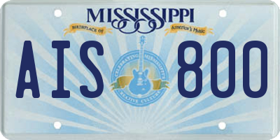 MS license plate AIS800