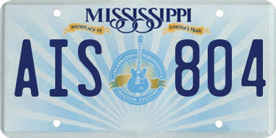 MS license plate AIS804