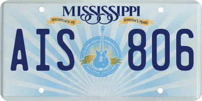 MS license plate AIS806