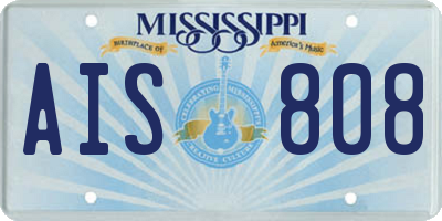 MS license plate AIS808