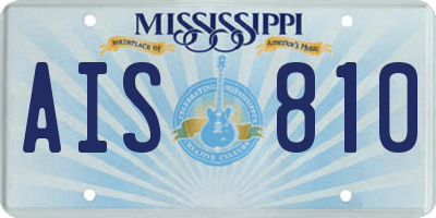 MS license plate AIS810