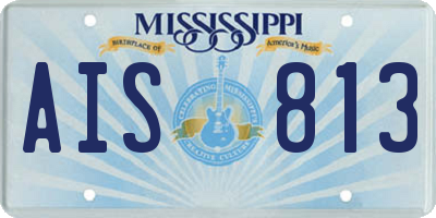 MS license plate AIS813