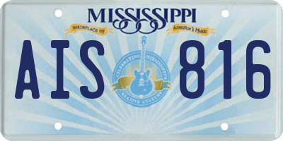 MS license plate AIS816