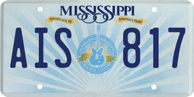 MS license plate AIS817